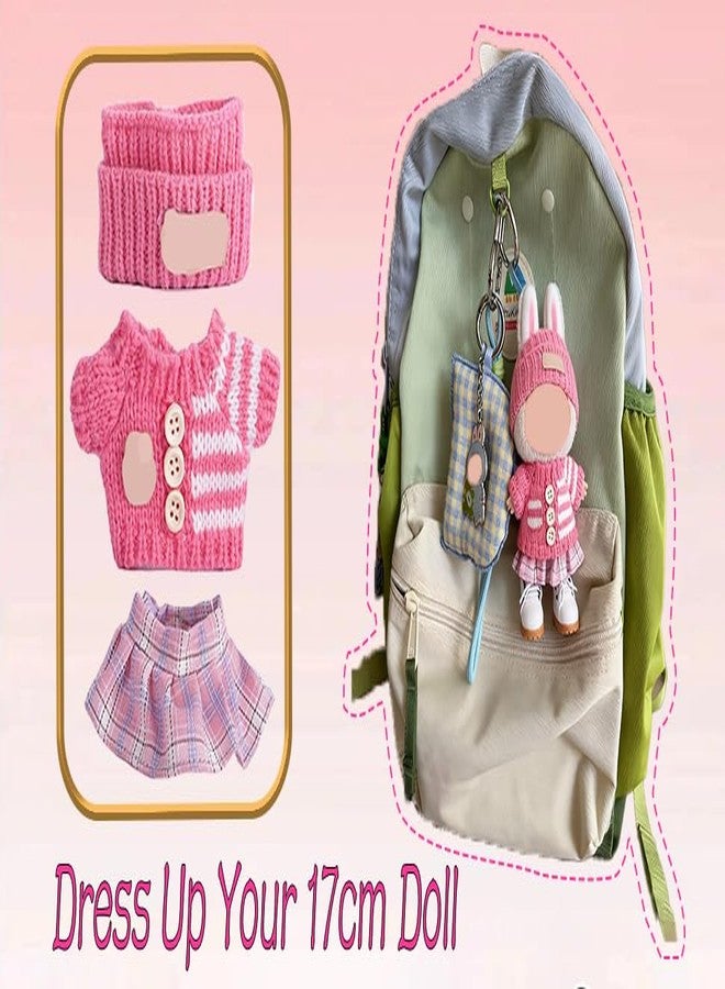 SHUOXUKE for Luxury 17cm Doll Clothes - 3-Piece Set （No Doll）, Adorable Outfit , Doll Outfit Clothes Set for 17cm Dolls,Clothes for Fashion Designer Collection Hat + Sweater + Skirt (Purple) - Image 3